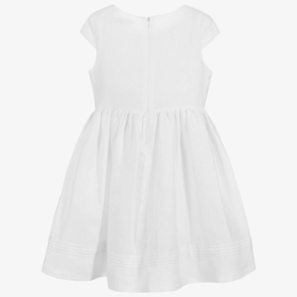 Patachou-Girls White Linen Dress | Childrensalon Outlet