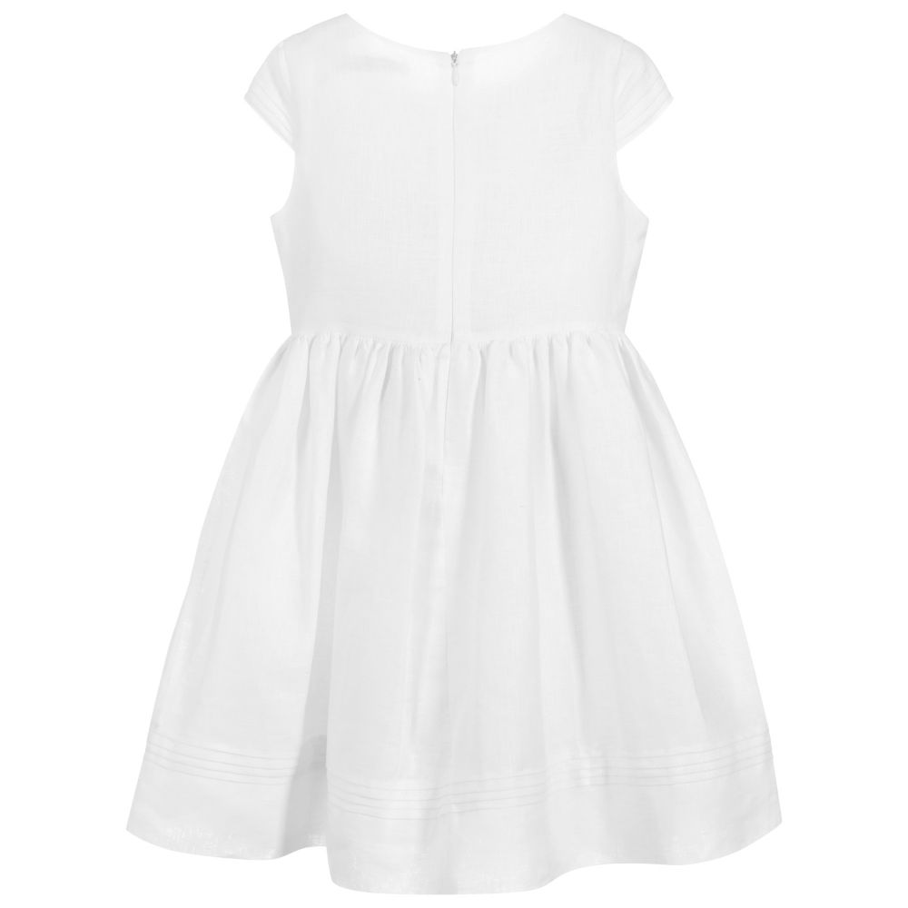 Patachou-Girls White Linen Dress | Childrensalon Outlet