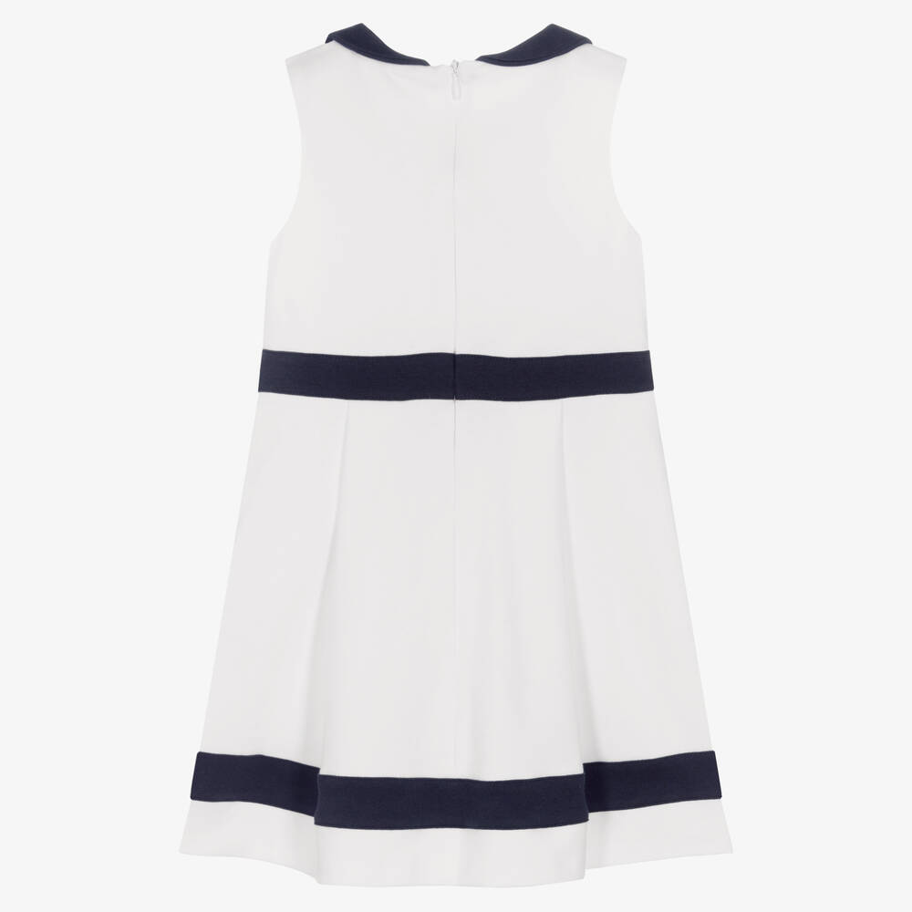 Patachou-Бело-синее хлопковое платье | Childrensalon Outlet