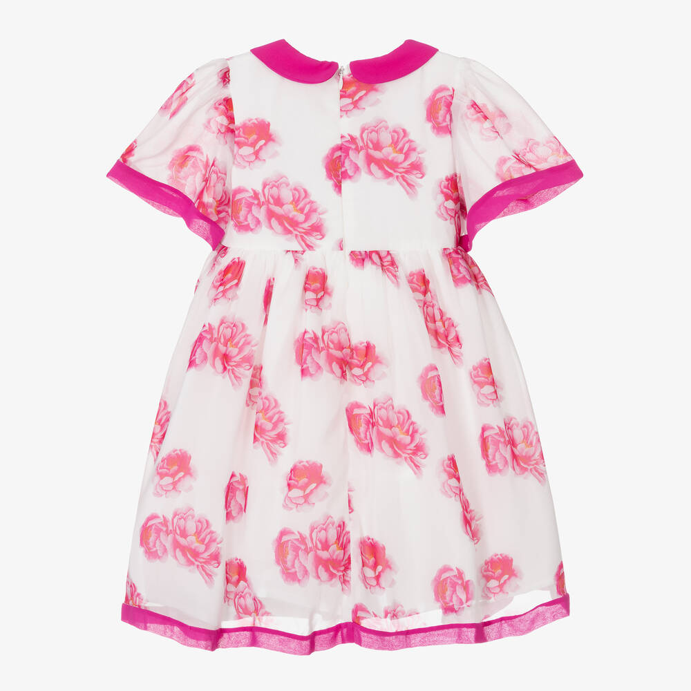 Patachou-Бело-розовое шифоновое платье для девочек | Childrensalon Outlet