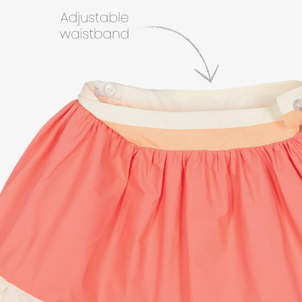 Patachou-Girls White & Pink Cotton Skirt Set | Childrensalon Outlet