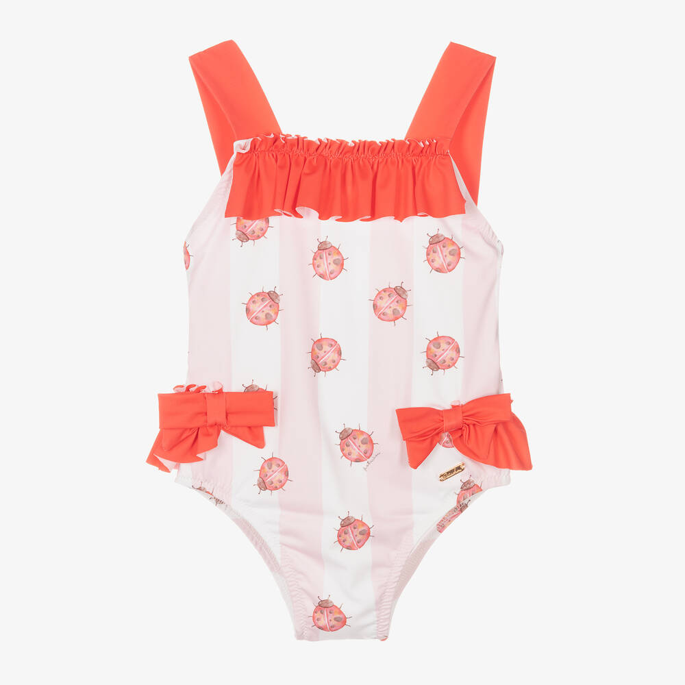 Patachou - Maillot de bain blanc et rose fille | Childrensalon