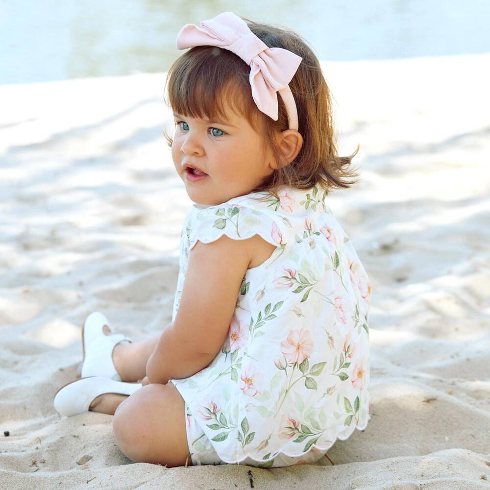 Patachou-Girls White & Pink Liberty Floral Print Cotton Shorts Set | Childrensalon Outlet