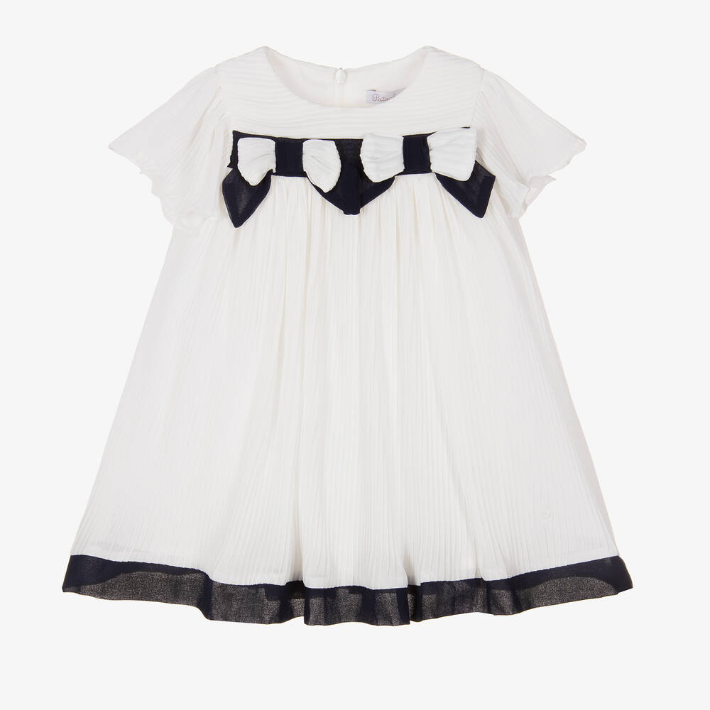 Patachou - Белое плиссированное платье из шифона | Childrensalon
