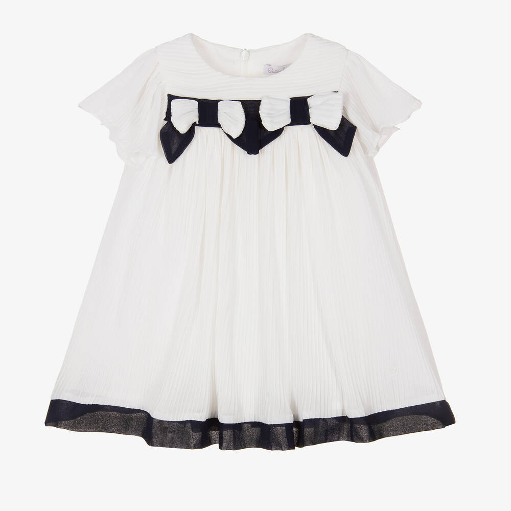 Patachou - Robe blanche plissée fille | Childrensalon