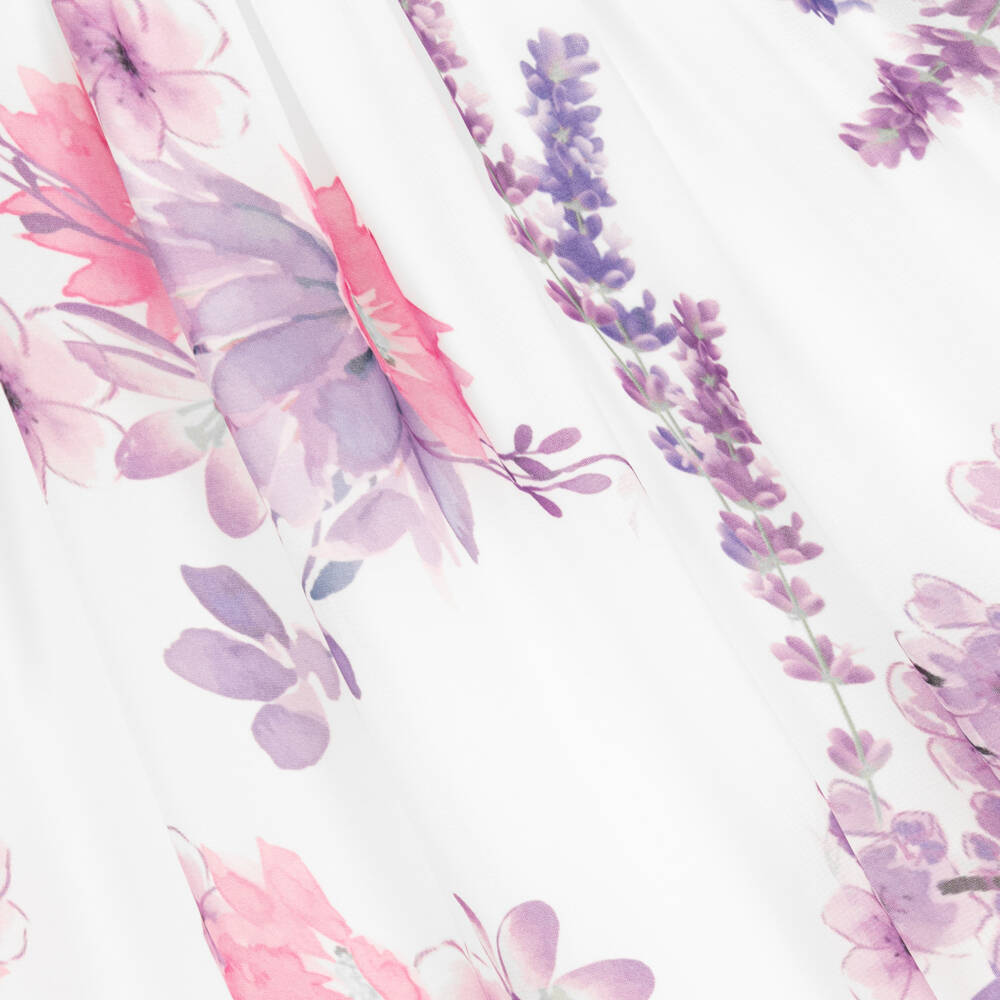 Patachou-Girls White & Purple Floral Dress | Childrensalon Outlet