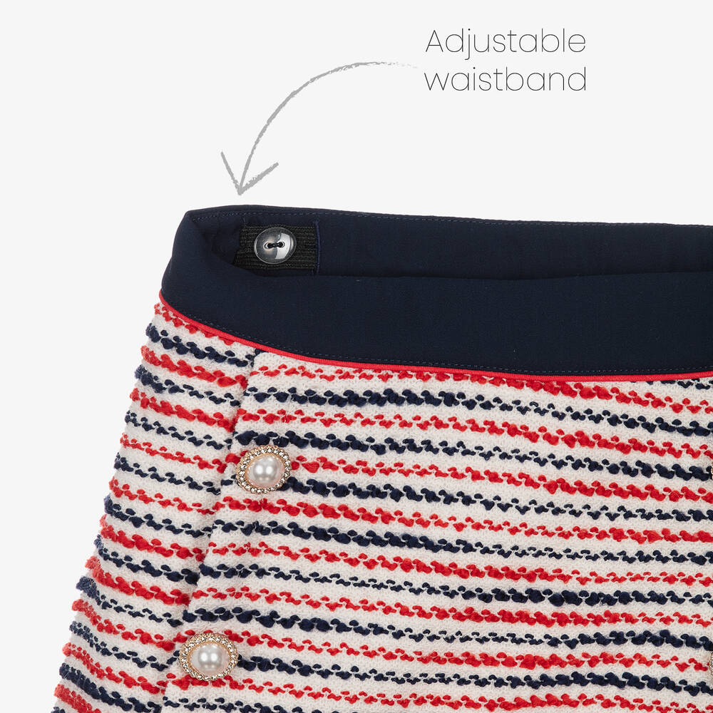 Patachou-Girls White & Red Skirt Set | Childrensalon Outlet