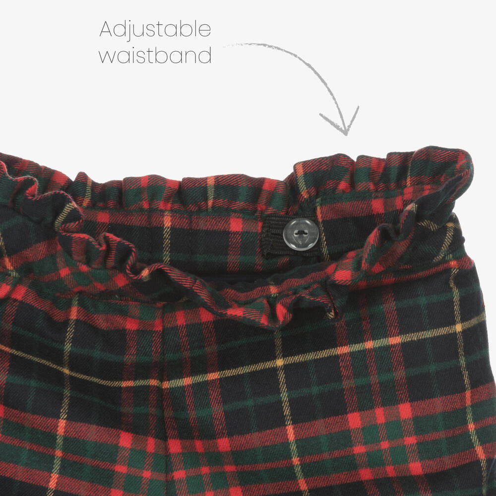 Patachou-Girls White & Red Tartan Shorts Set | Childrensalon Outlet