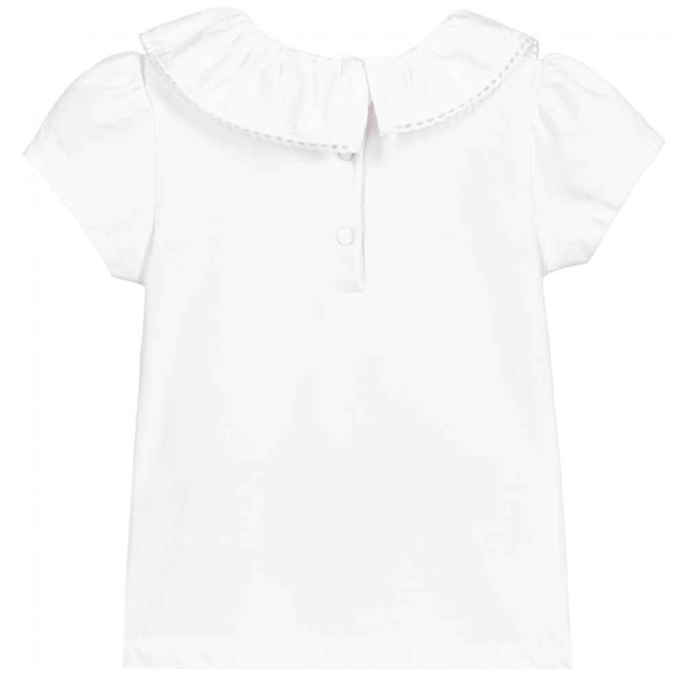 Patachou-Белая футболка с рюшами для девочек | Childrensalon Outlet