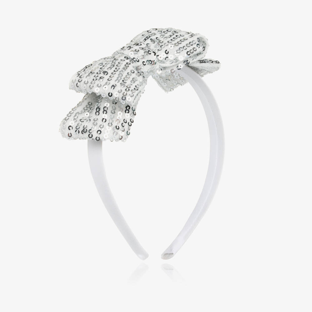 Patachou-Белая блестящая повязка с бантом для девочек | Childrensalon Outlet