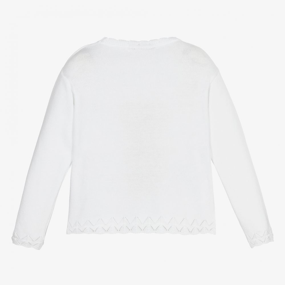Patachou-كنزة قطن محبوك لون أبيض للبنات | Childrensalon Outlet