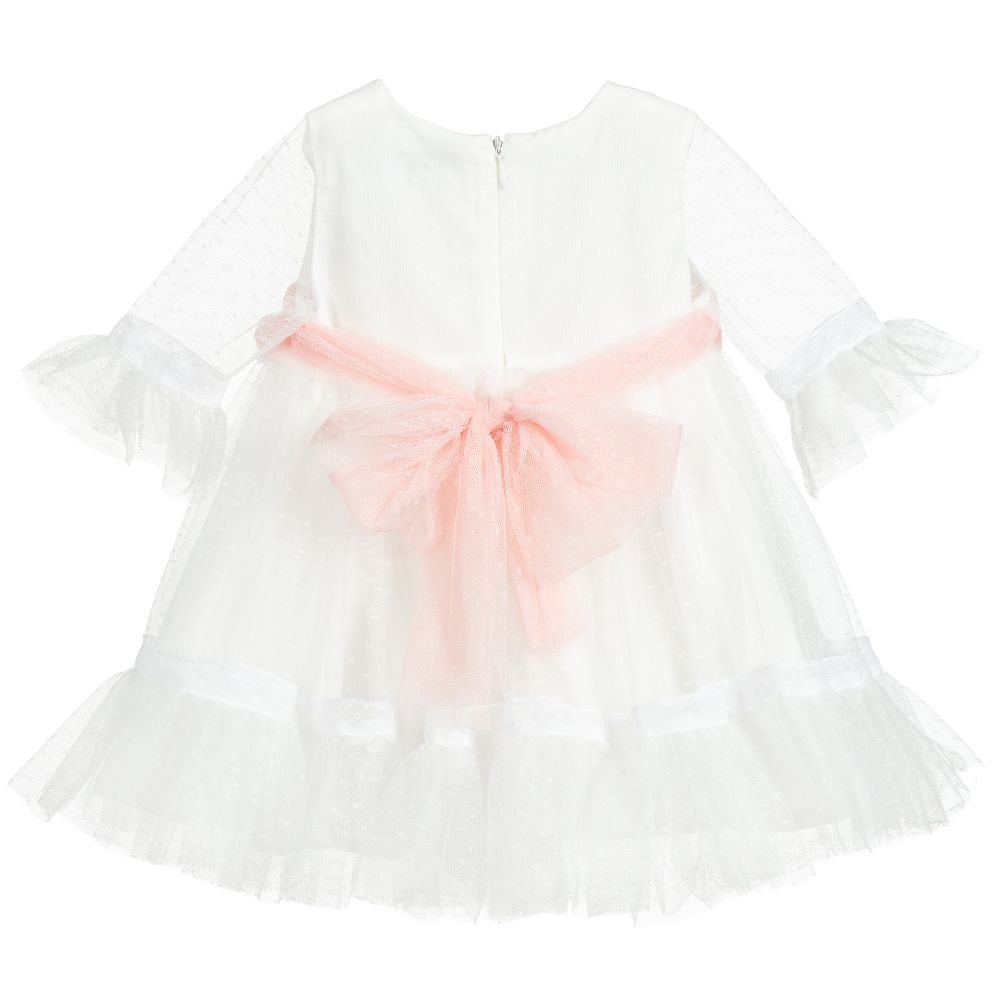 Patachou-Girls White Tulle Dress | Childrensalon Outlet