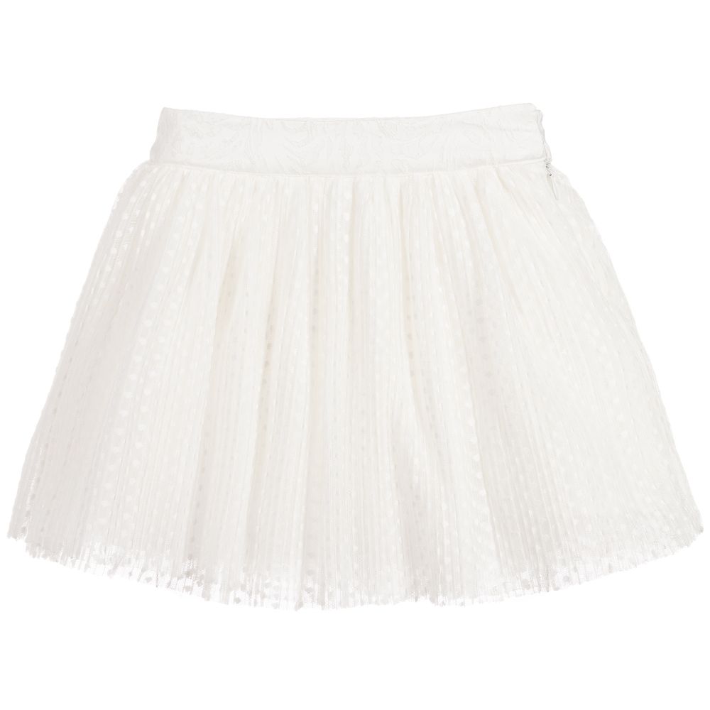Patachou - Girls White Tulle Skirt | Childrensalon