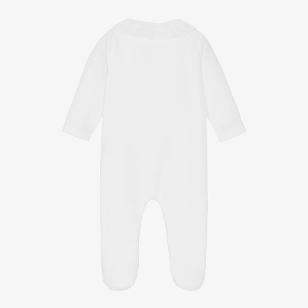 Patachou-Girls White Velour Babygrow | Childrensalon Outlet