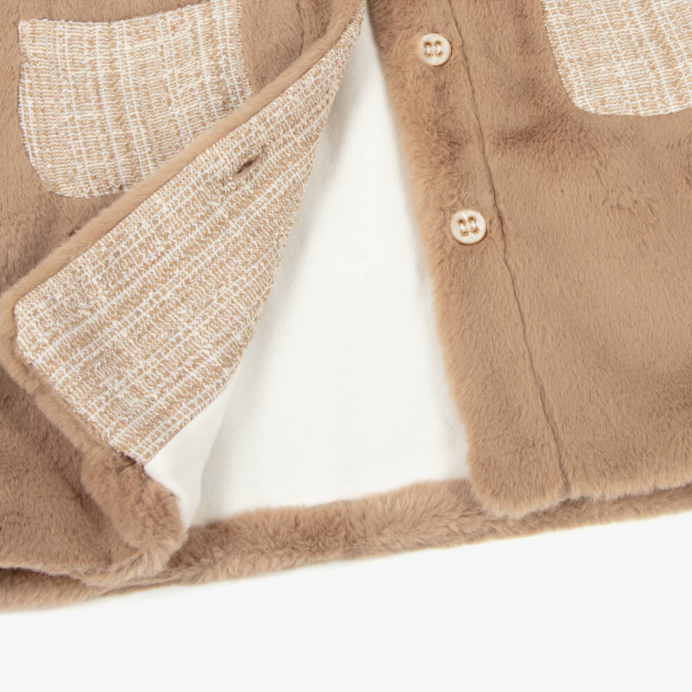 Patachou-Girls Woolly Tweed Blend Coat | Childrensalon Outlet