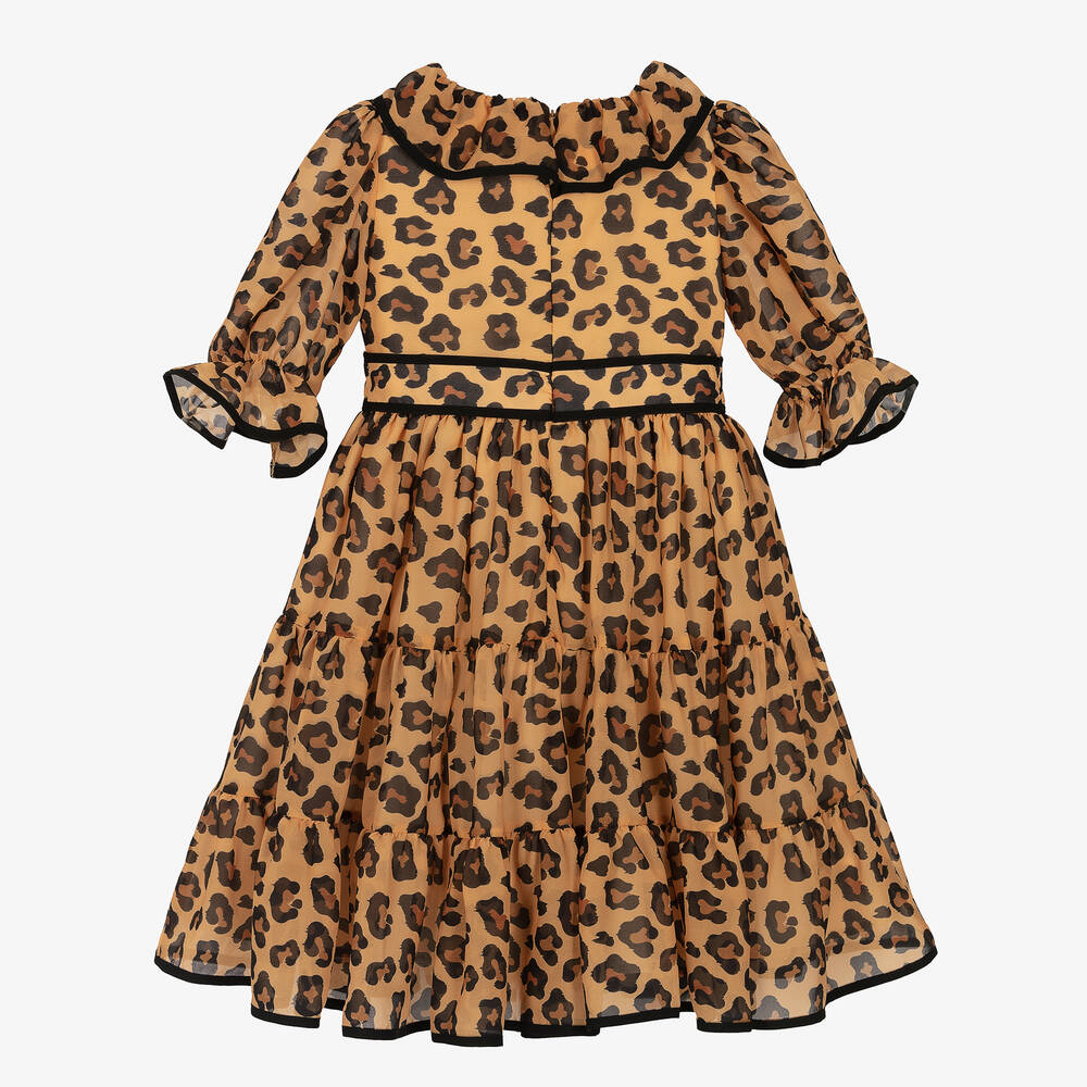 Patachou-Girls Yellow & Black Leopard Print Dress | Childrensalon Outlet