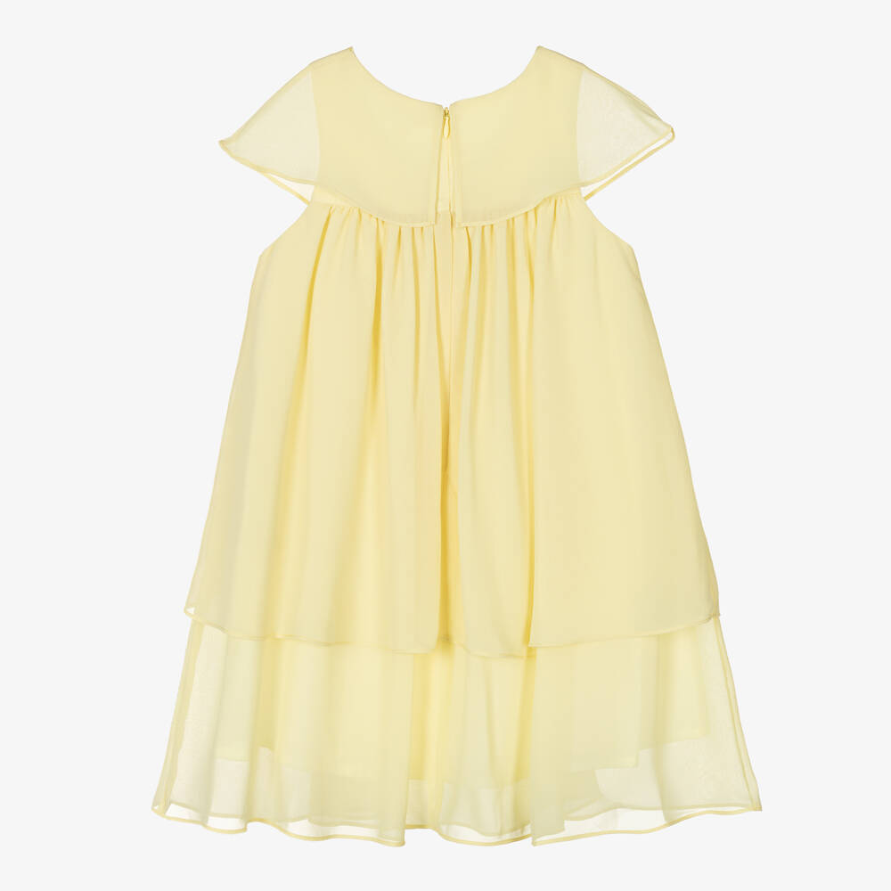 Patachou-Желтое шифоновое платье с бантом для девочек | Childrensalon Outlet