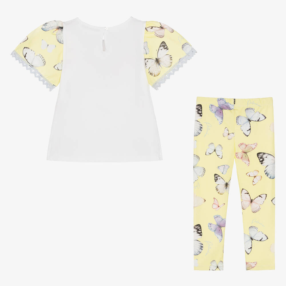 Patachou-Топ и желтые легинсы с бабочками | Childrensalon Outlet