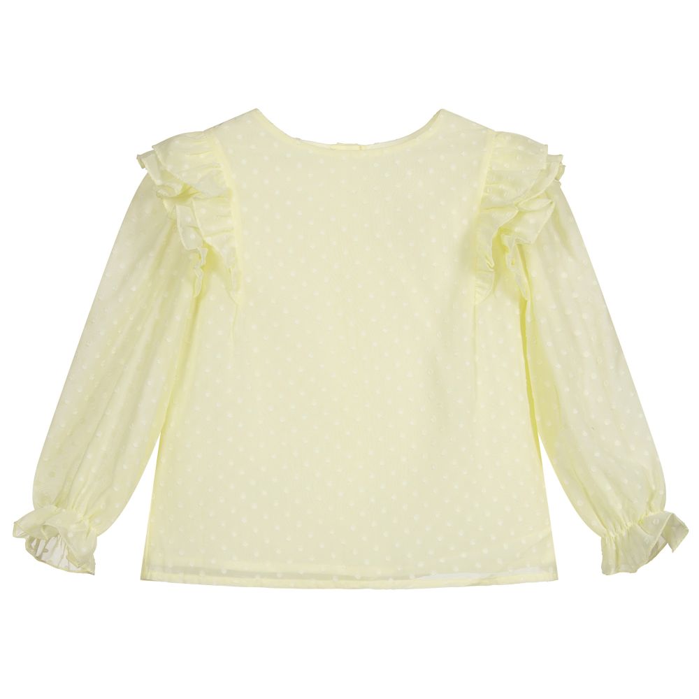 Patachou-Girls Yellow Chiffon Blouse | Childrensalon Outlet