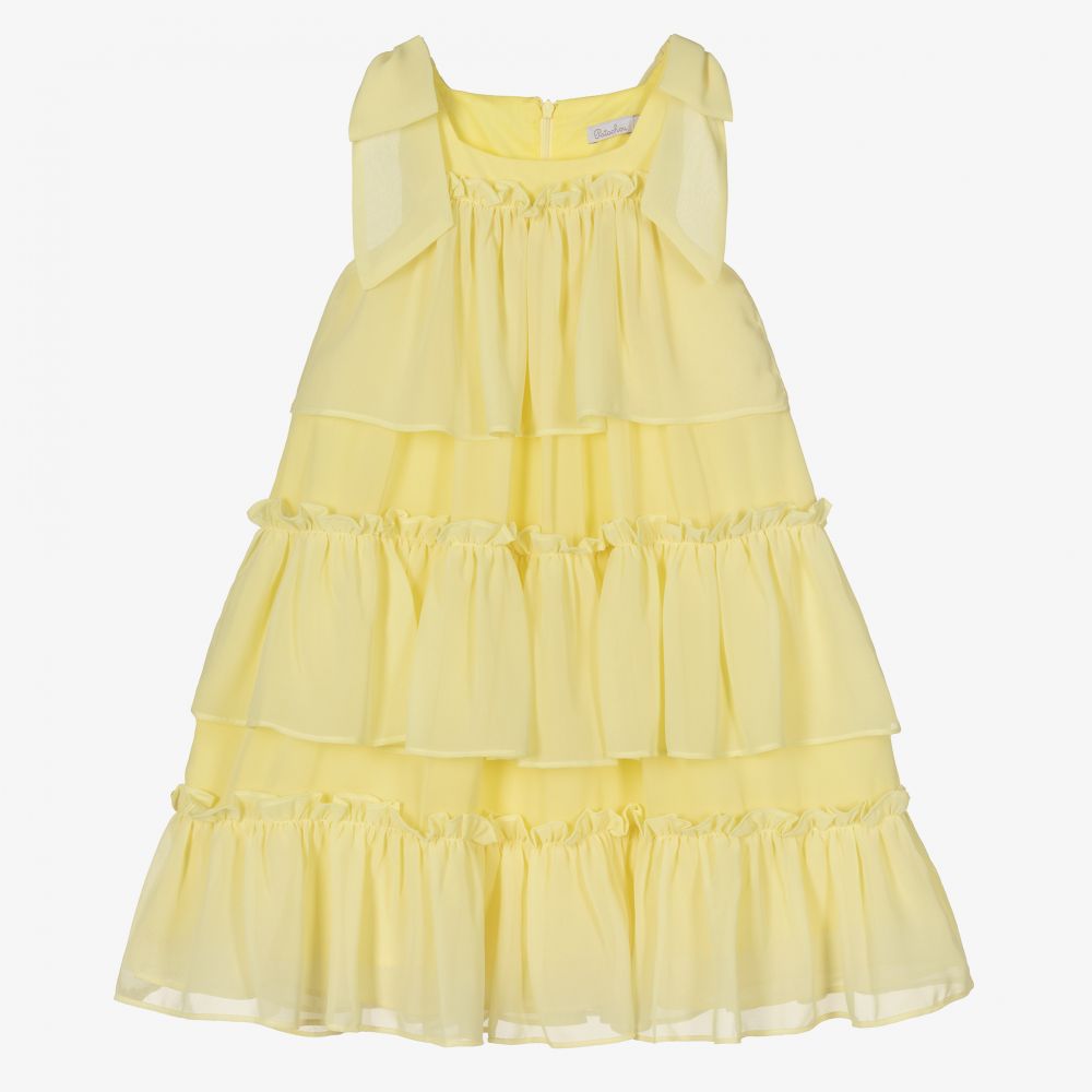 Patachou - Girls Yellow Chiffon Dress | Childrensalon
