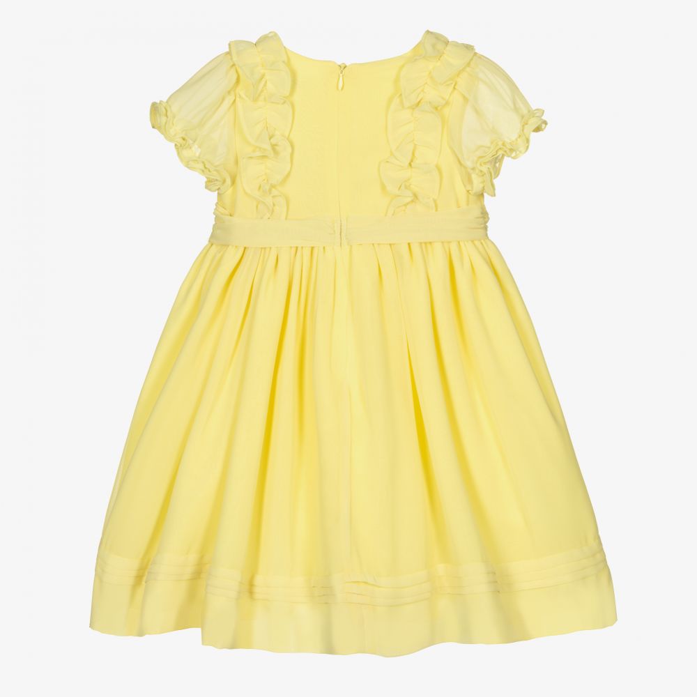Patachou-Girls Yellow Chiffon Dress | Childrensalon Outlet