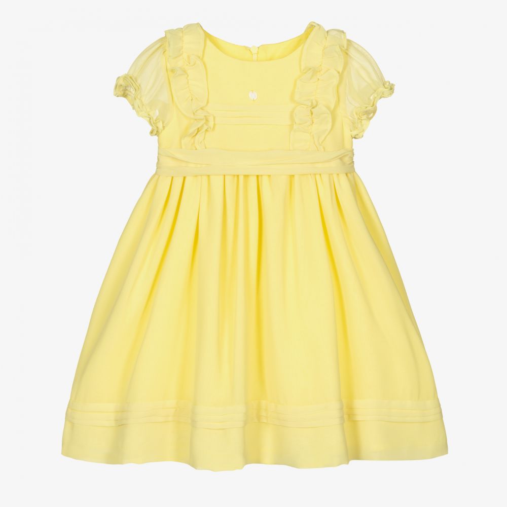 Patachou - Girls Yellow Chiffon Dress | Childrensalon Outlet