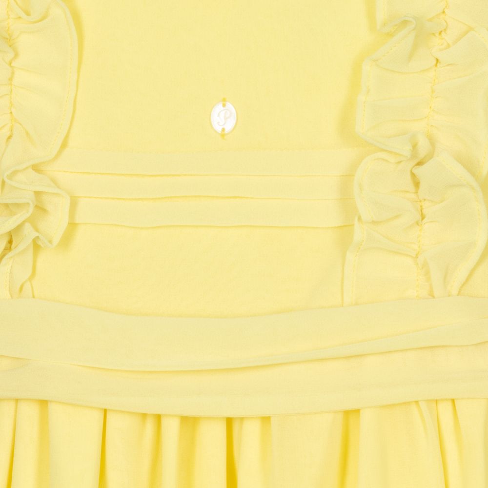 Patachou-Girls Yellow Chiffon Dress | Childrensalon Outlet
