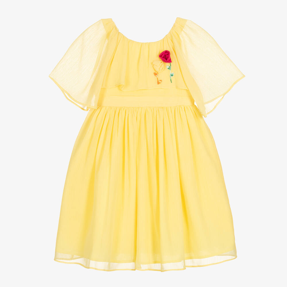 Patachou - Robe jaune en mousseline fille | Childrensalon