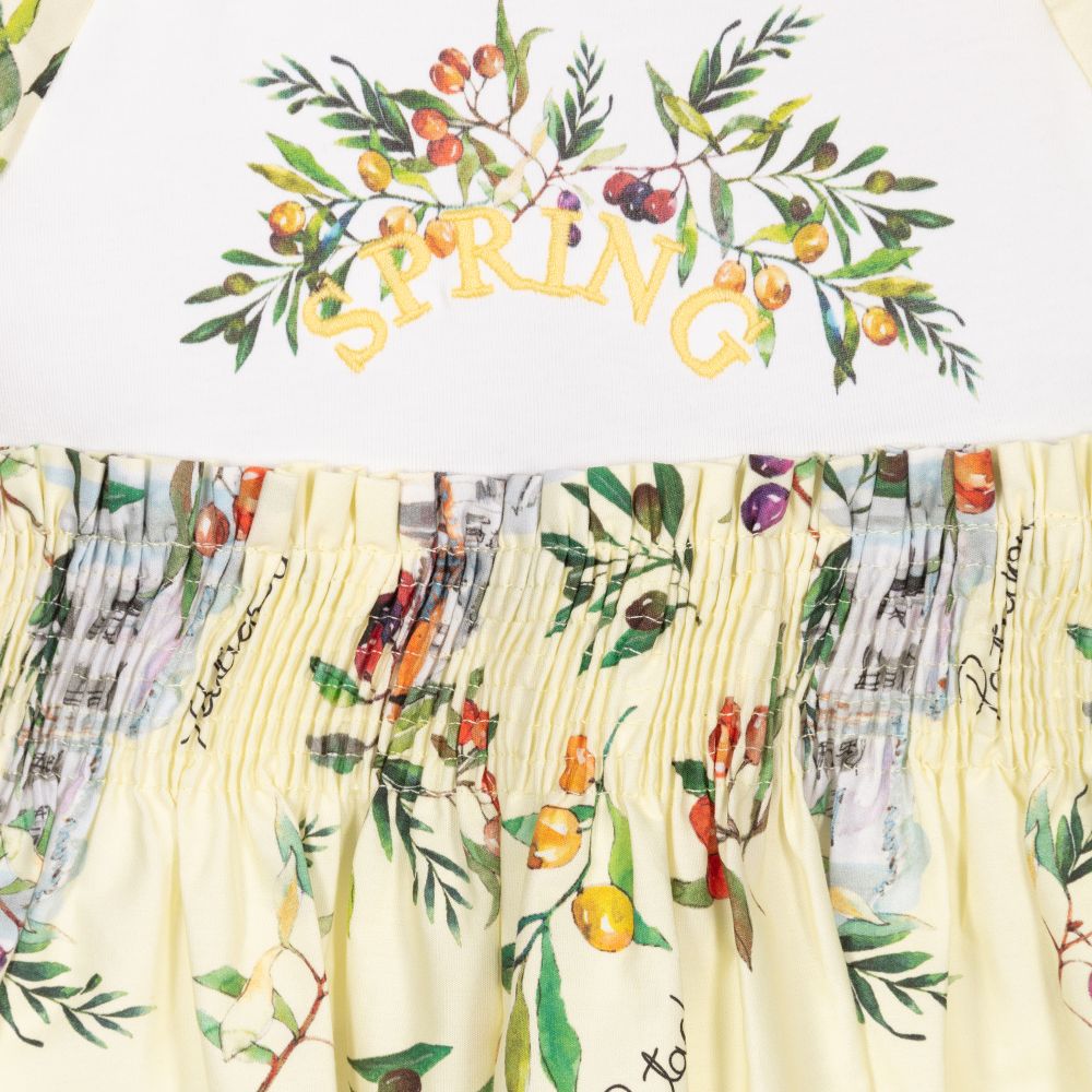 Patachou-Girls Yellow Cotton Dress | Childrensalon Outlet