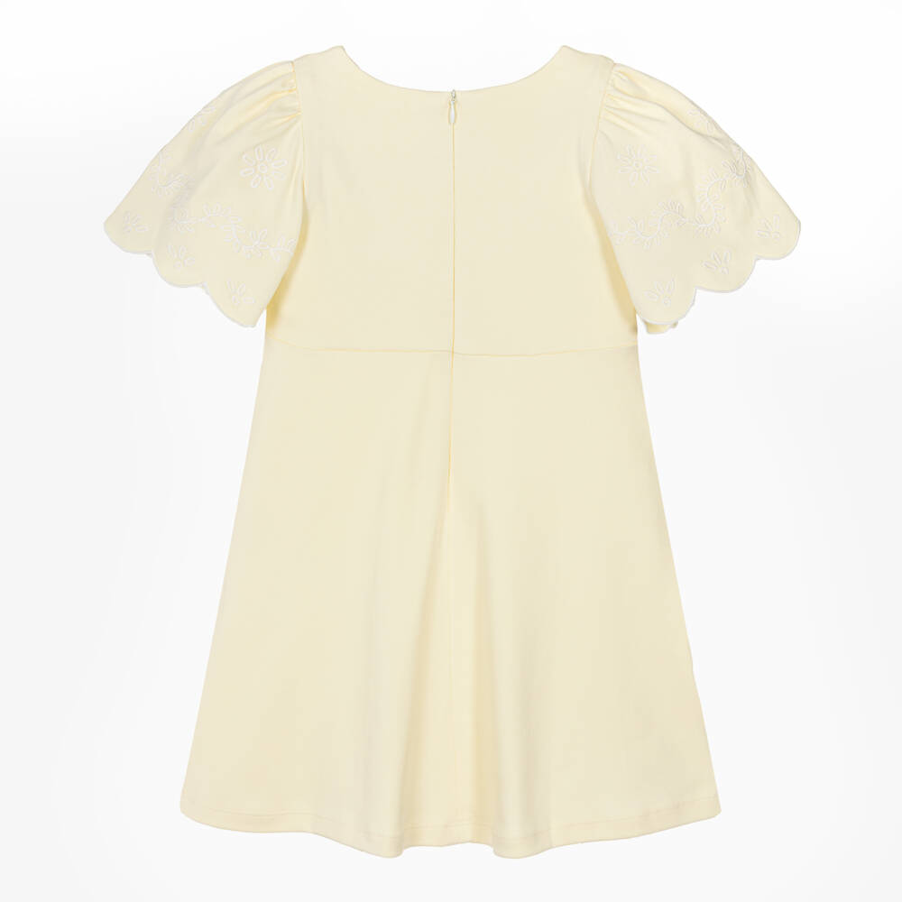 Patachou-Girls Yellow Cotton Jersey Dress | Childrensalon Outlet