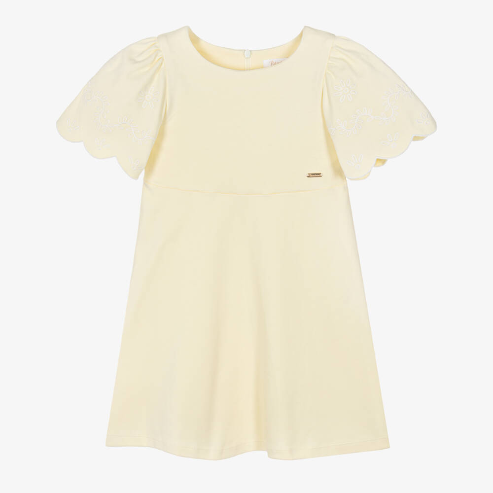 Patachou-Girls Yellow Cotton Jersey Dress | Childrensalon Outlet