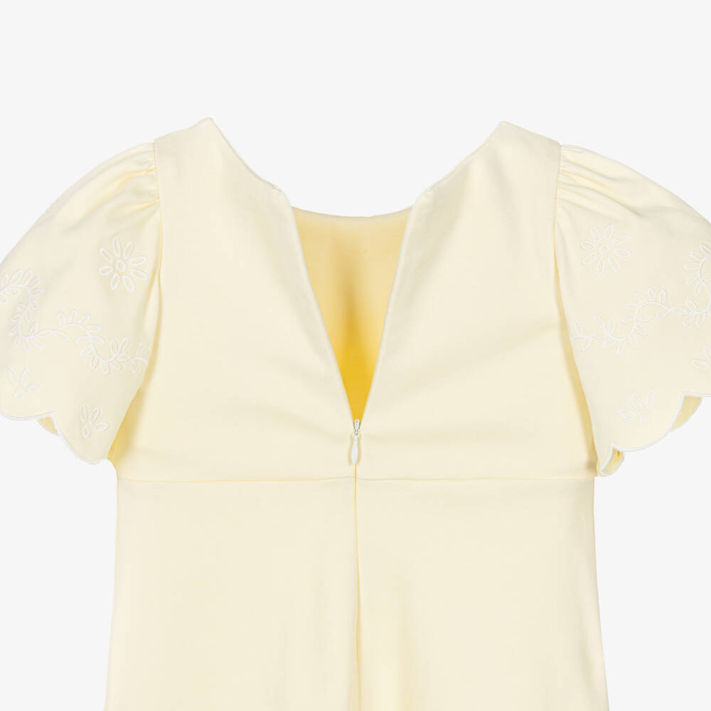 Patachou-Girls Yellow Cotton Jersey Dress | Childrensalon Outlet