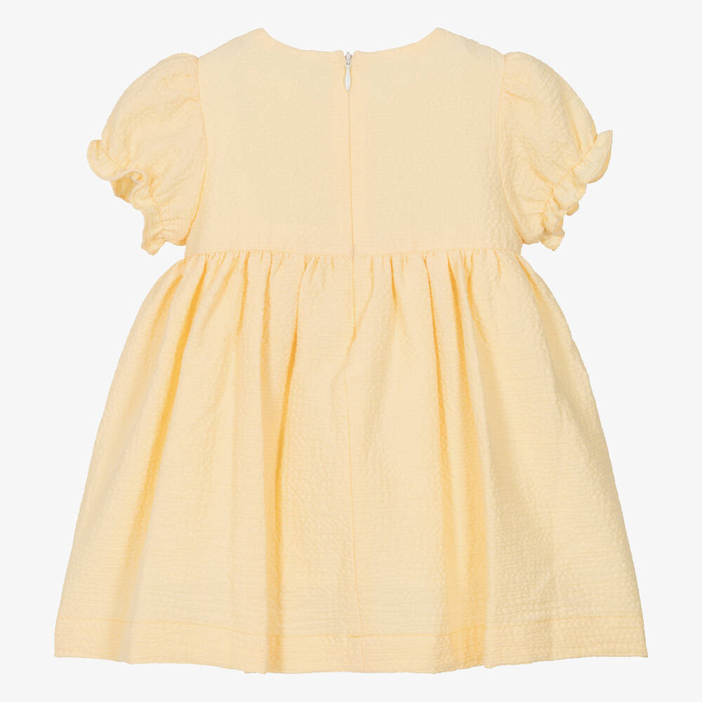 Yellow seersucker dress top