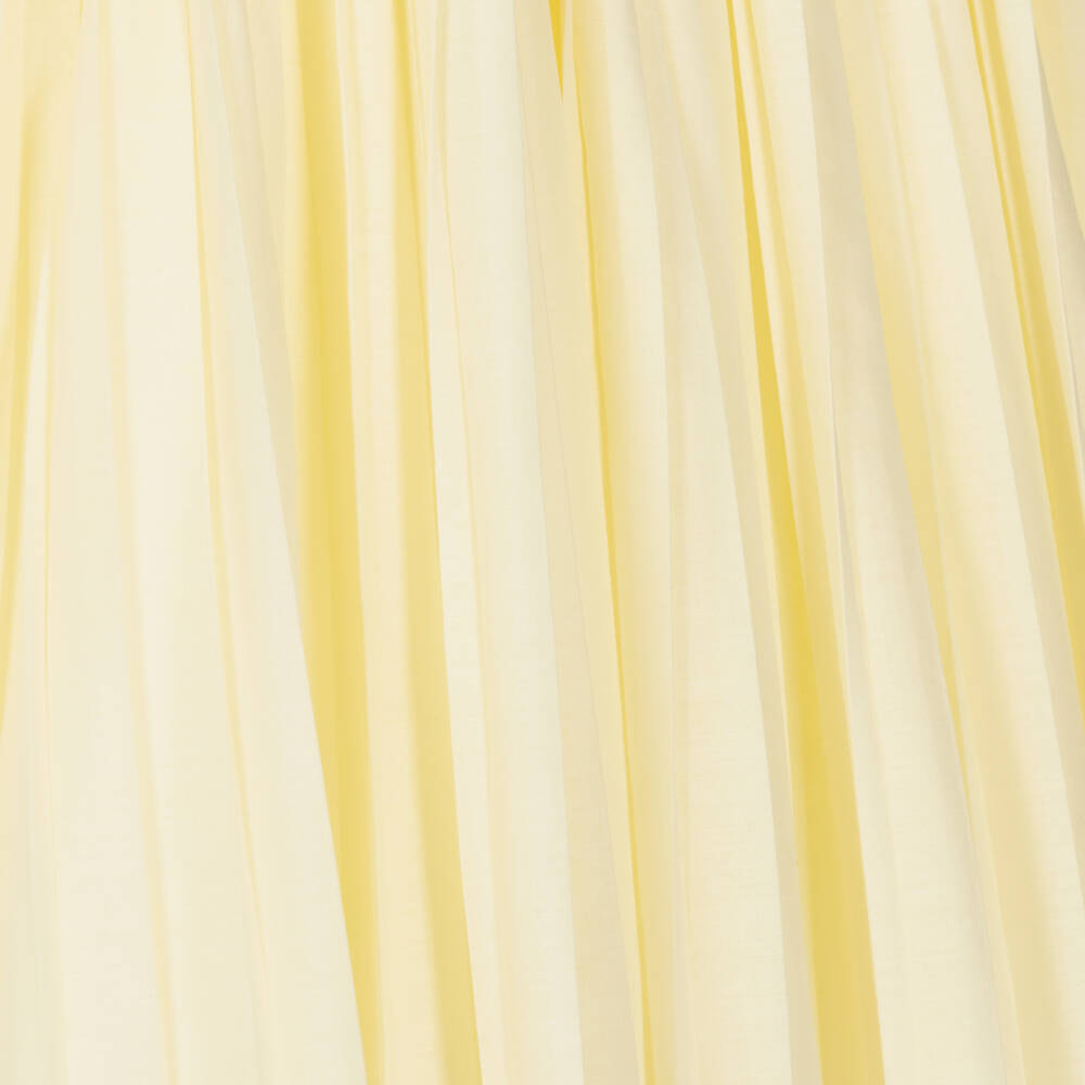Patachou-Girls Yellow Pleated Cotton Dress | Childrensalon Outlet