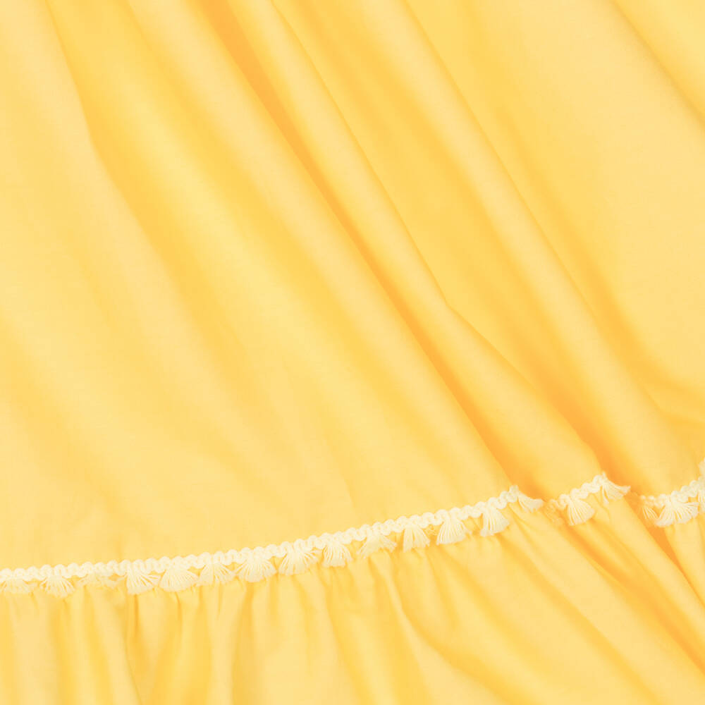 Patachou-Girls Yellow Tiered Cotton Dress | Childrensalon Outlet
