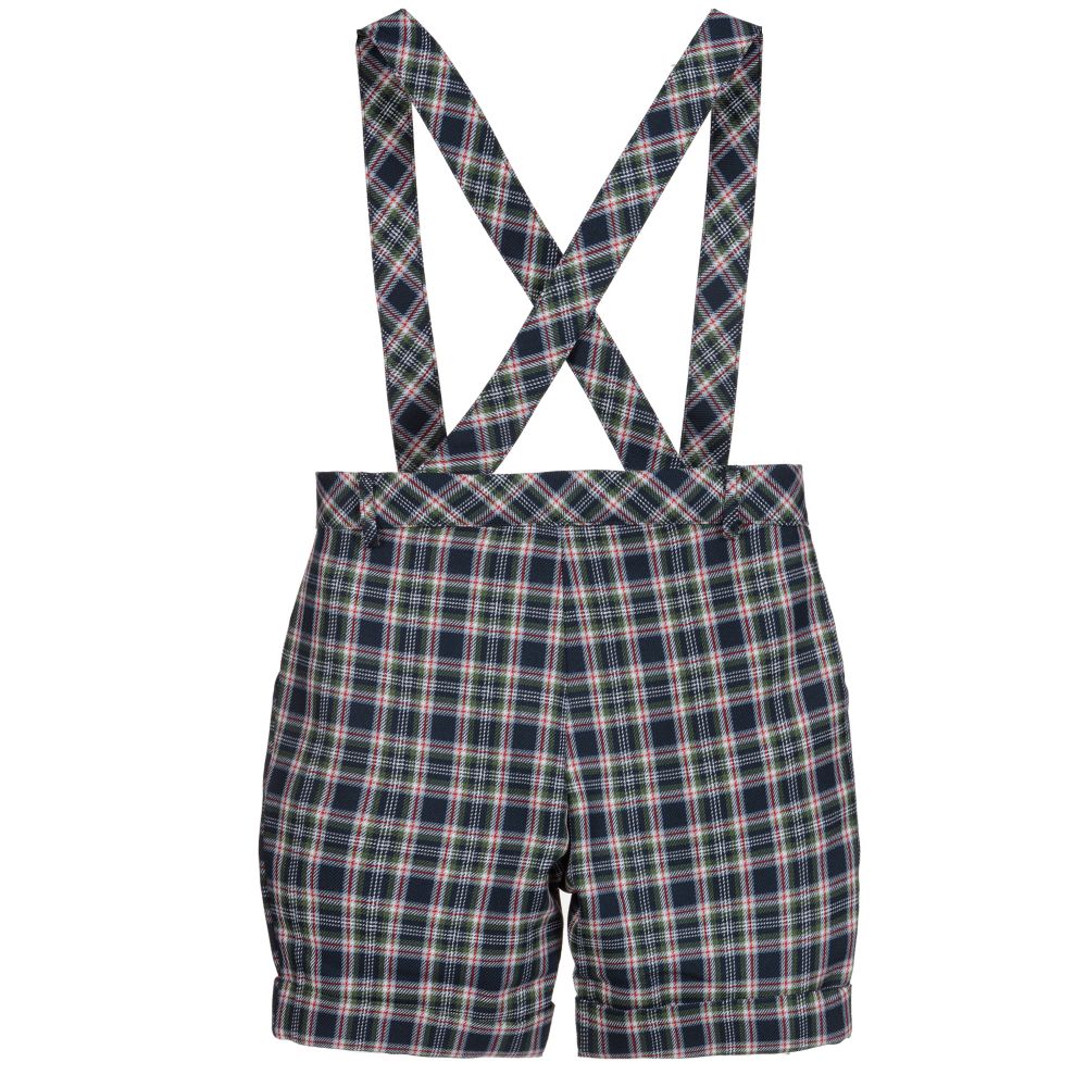 Patachou-Green & Blue Tartan Shorts | Childrensalon Outlet