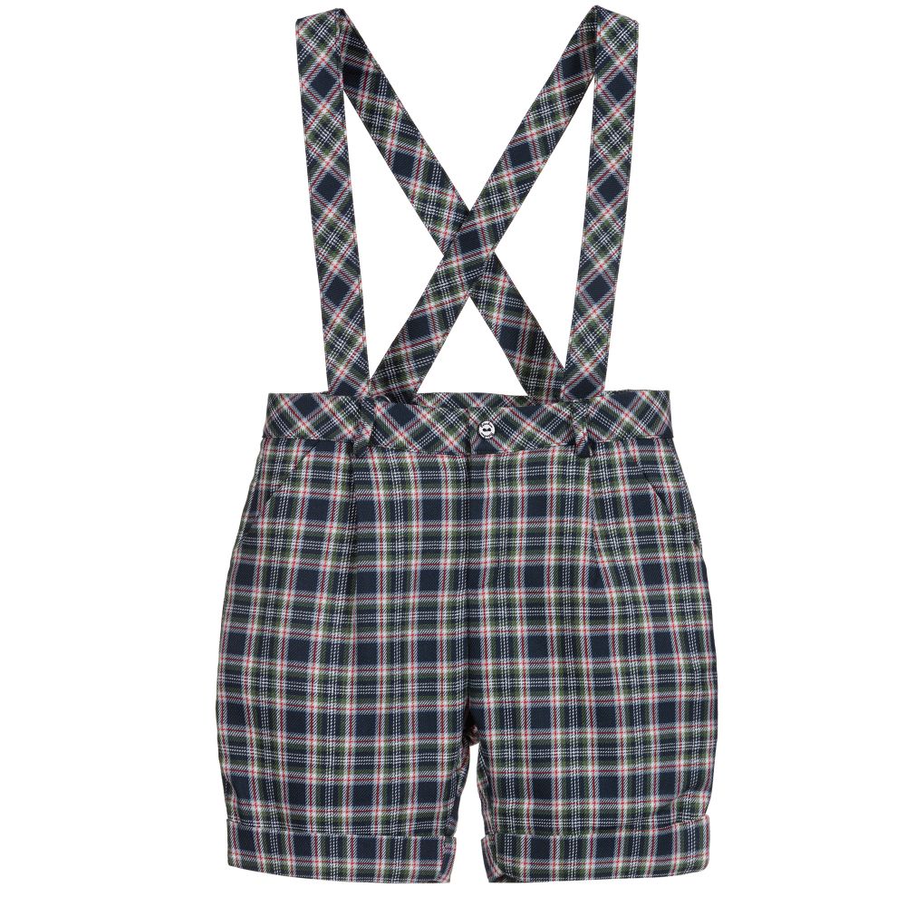 Patachou-Green & Blue Tartan Shorts | Childrensalon Outlet