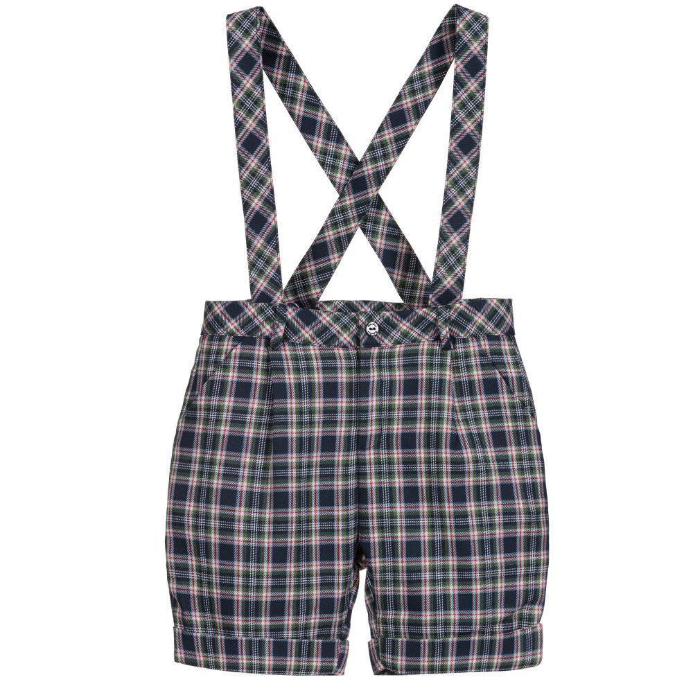 Patachou - Green & Blue Tartan Shorts | Childrensalon