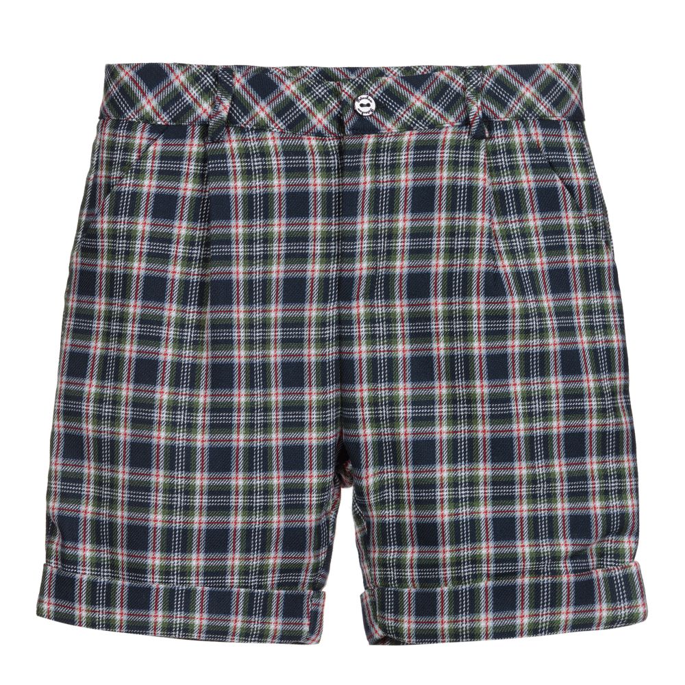 Patachou-Green & Blue Tartan Shorts | Childrensalon Outlet