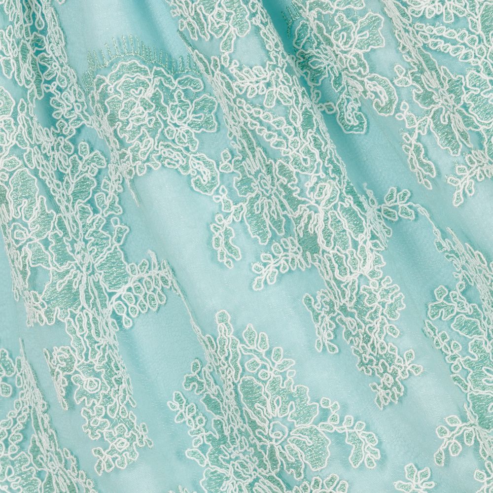 Patachou-فستان شيفون ودانتيل لون أخضر | Childrensalon Outlet