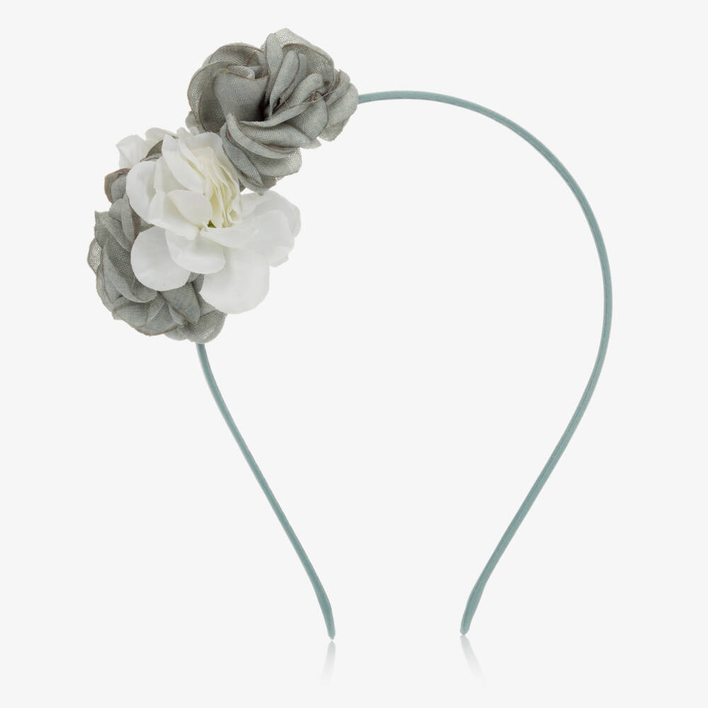Patachou-Green & Ivory Floral Hairband | Childrensalon Outlet