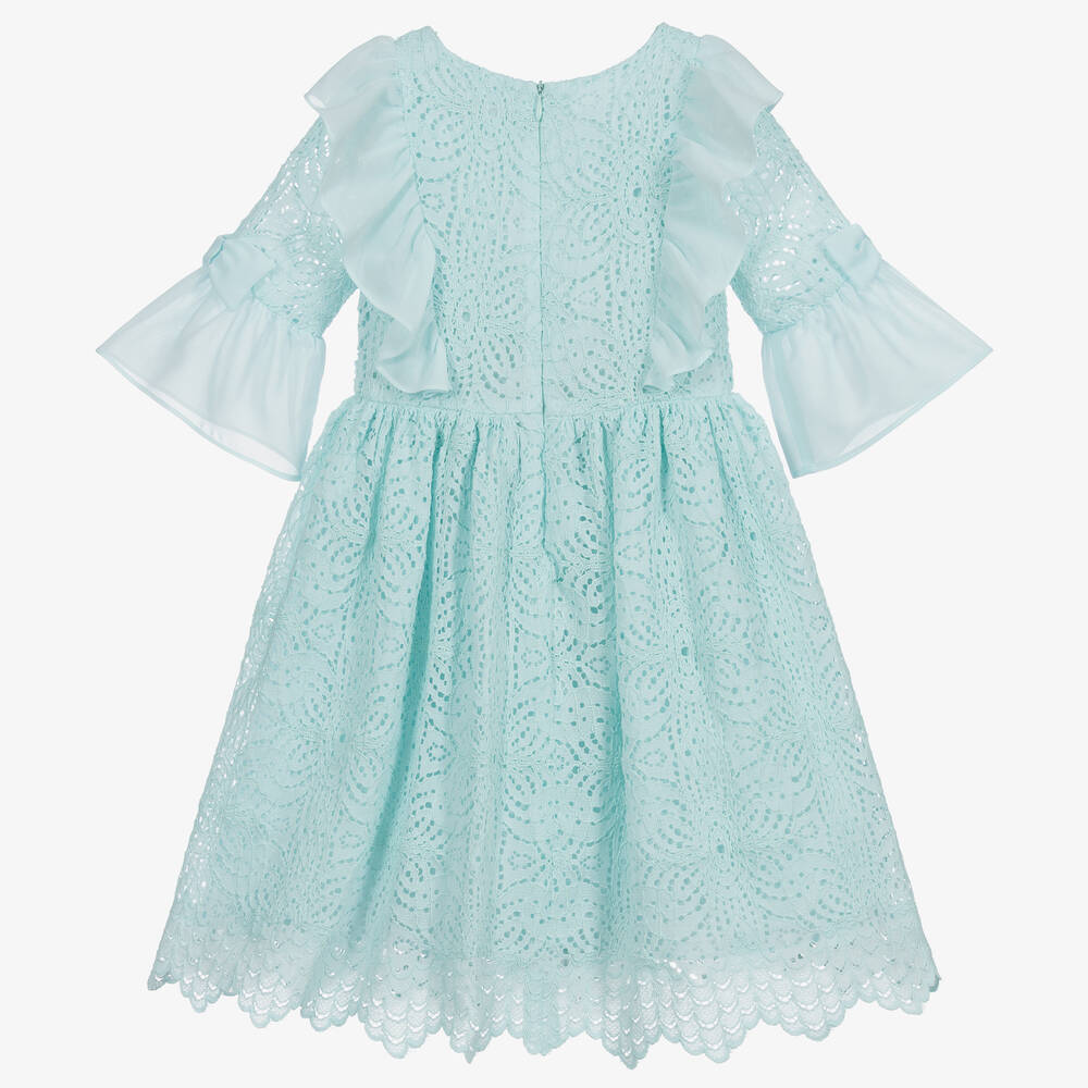 Patachou-Green Lace & Chiffon Dress | Childrensalon Outlet