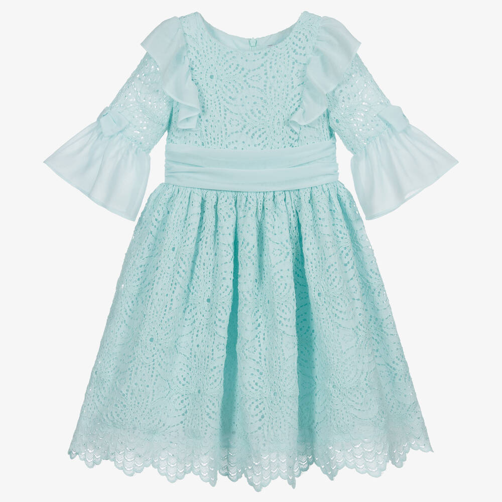Patachou - Green Lace & Chiffon Dress | Childrensalon