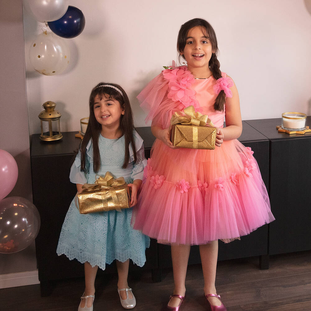 Patachou-Green Lace & Chiffon Dress | Childrensalon Outlet