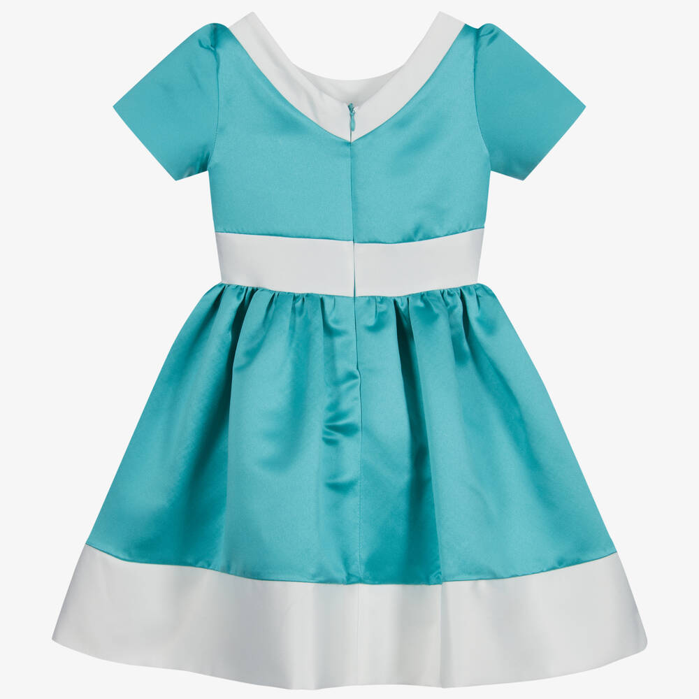 Patachou-Green & White Bow Dress | Childrensalon Outlet