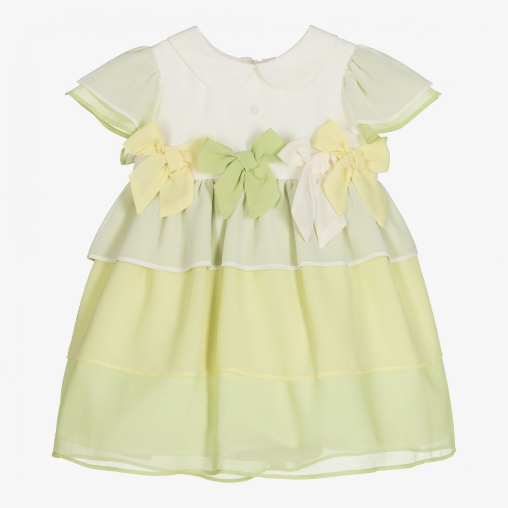 Patachou - Зелено-желтое шифоновое платье | Childrensalon