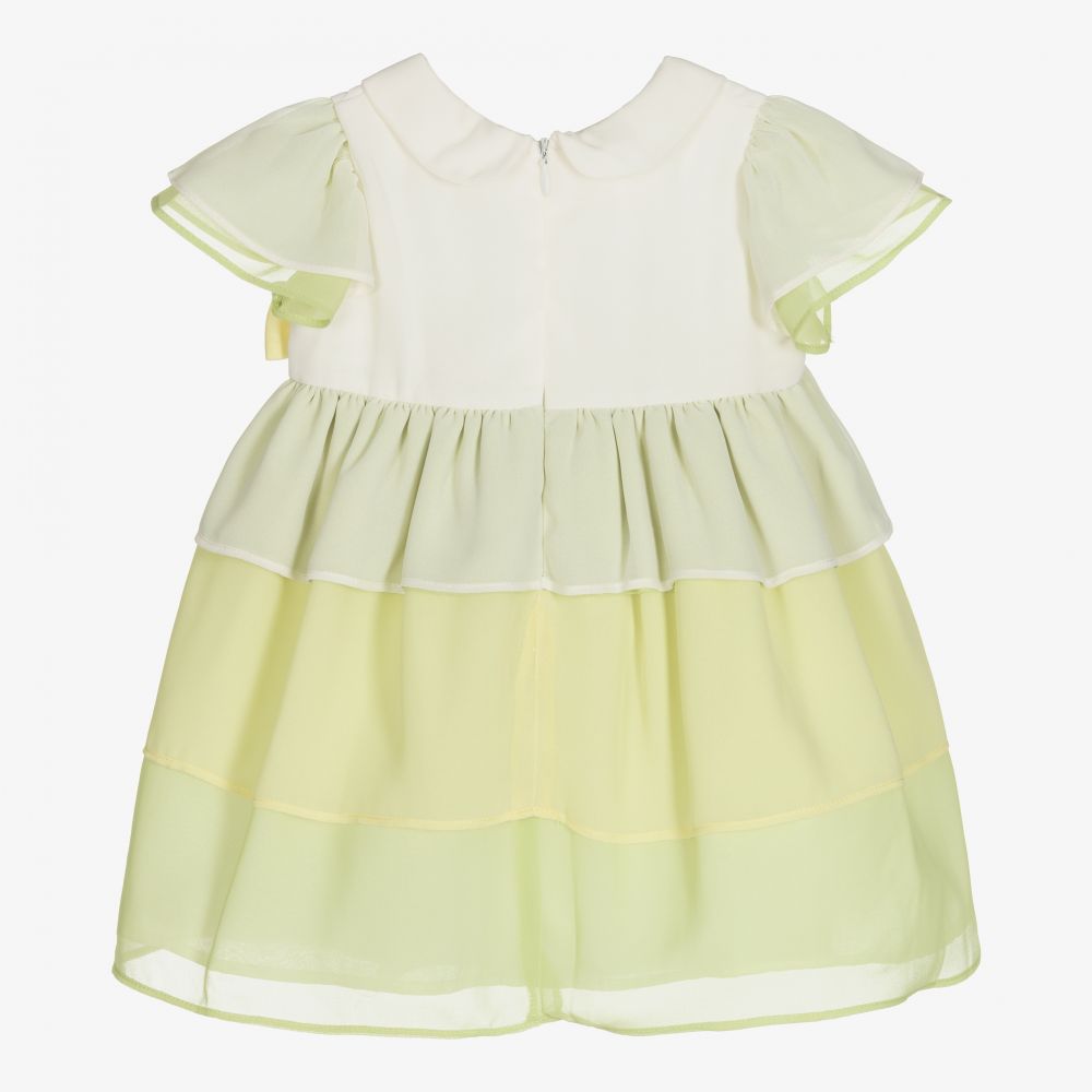 Patachou-Green & Yellow Chiffon Dress | Childrensalon Outlet