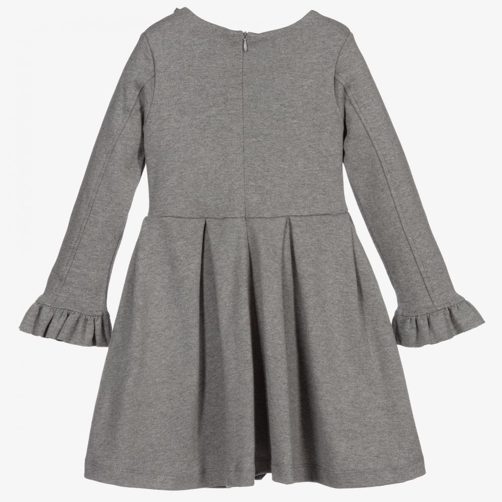 Patachou-Grey Ruffle Jersey Dress | Childrensalon Outlet
