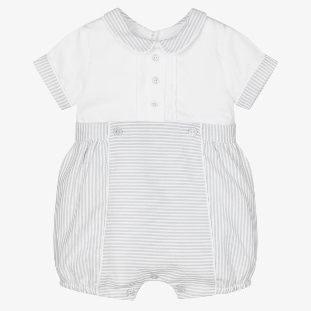 Patachou - Grey & White Stripe Shortie | Childrensalon