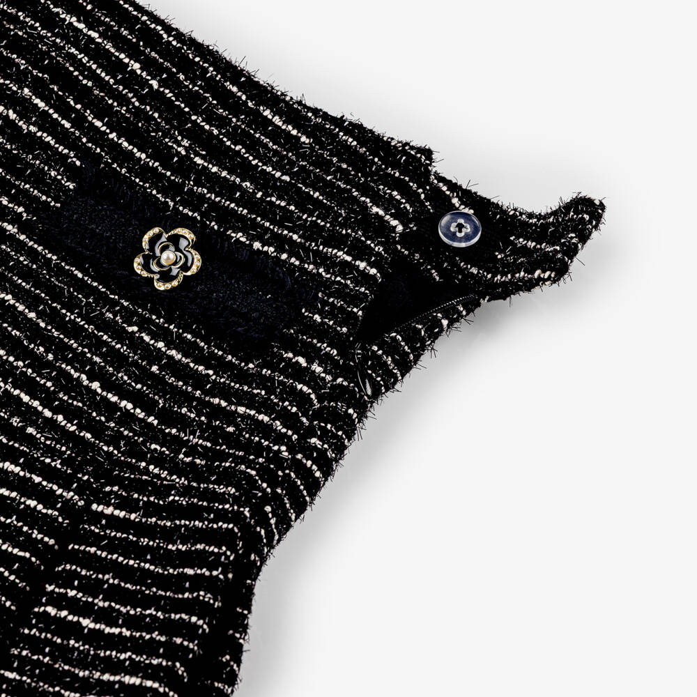 Patachou-Ivory & Black Tweed Skirt Set | Childrensalon Outlet